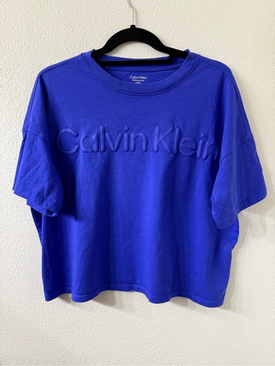 Calvin Klein Tops - Calvin Klein 100% Cotton Performance Crop Tee-Puff Logo Athletic Top, LG